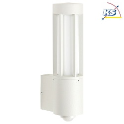 Outdoor Wall luminaire Type No. 0215 with motion sensor (Type No. 0221), IP44, E27 max. 20W, cast alu / glass, silver matt