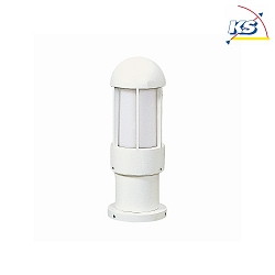Sockelleuchte Typ Nr. 0521, IP44, Hhe 40.5cm, E27 QA55 max. 57W, Alu-Guss / Opalglas, Wei matt