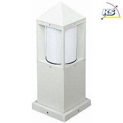 Sockelleuchte Typ Nr. 0556, IP44, Hhe 38cm, E27 QA55 max. 57W, Alu-Guss / Opalglas-Zylinder, Wei