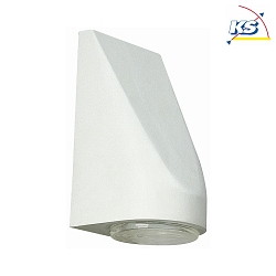LED Auenwandleuchte Typ Nr. 0671, IP43, 230V, 4.5W 3000K 330lm, Alu-Guss / Blasenglas klar, Wei