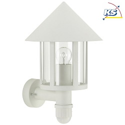 Outdoor Wall luminaire Country style conical roof modern Type No. 1824 with motion detector, cast alu / acrylic glass, white
