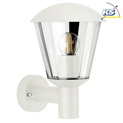 Outdoor Wall luminaire Type No. 1854, IP54 IK08, E27 QA55 max. 57W, aluminum / plastic clear, impact resistant, white