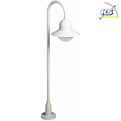 Wegeleuchte Typ Nr. 2005, Hhe 120cm, IP44, E27 QA55 max. 75W, Alu-Guss / Opalglas, Wei