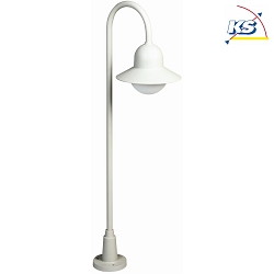 Path light Type No. 2005, height 120cm, IP44, E27 QA55 max. 75W, cast alu / opal glass, white