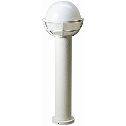 Bollard light Type No. 2030, with ball shade  23cm, IP44, height 80cm, E27 QA55 max. 57W, cast alu / opal glass, white