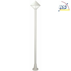 Mast light 1 flame Type No. 2032, height 180cm, IP44, E27 QA55 max. 57W, cast alu / opal glass, white
