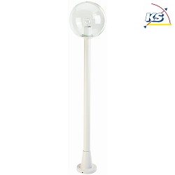 Wegeleuchte Typ Nr. 2053,  25cm, Hhe 125cm, IP44, E27 A65 max.150W, Kugel transparent, wei