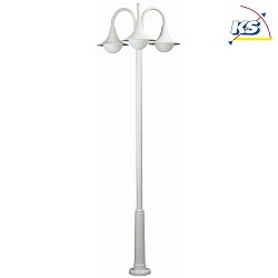 Mast light 3 flames Type No. 2073, height 220, 3x E27 QA55 max. 57W, cast alu / opal glass, white