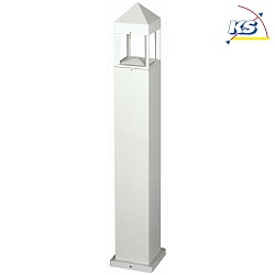 LED Pollerleuchte Typ Nr. 2299, IP44, Hhe 90cm, 12W 3000K 1200lm, Direkt / Indirekt, dimmbar, Alu-Guss / klar, Wei matt