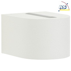LED Auenwand-Strahler Typ Nr. 2339, Up/Down, eng/breit, Rund, IP44, 230V, 6W 3000K 660lm, Linse klar + Glas, Wei