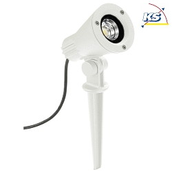 LED Erdspie-Strahler Typ Nr. 2354, IP54, 8W 3000K 800lm 30, verstellbar, dimmbar, mit Steckerkabel, Wei matt