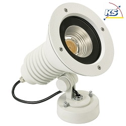 LED Auenwand-Strahler Typ Nr. 2381, IP54, 29W 3000K 4480lm 30, dreh- und schwenkbar, dimmbar, Alu-Guss / Glas, Wei matt