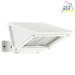 Outdoor LED Flchenstrahler Typ Nr. 2411, IP54, 32W 3000K 3200lm, schwenkbar, dimmbar, Alu-Guss / Borosilikatglas, Wei matt