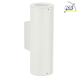 Outdoor Wall spot Type No. 2481 - 2-sided, wide/wide, IP44, 2x GU10 PAR 16 50W, rigid, cast alu / safety glass, white
