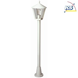 Path light Country style modern Type No. 4129, IP44, 135.5cm, E27 QA55 max. 57W, cast alu / acrylic glass clear, white matt