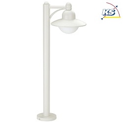 Path light Country style Hat shape round Type No. 4150, IP44, 90cm, E27 QA55 max. 57W, cast alu / opal glass, white matt
