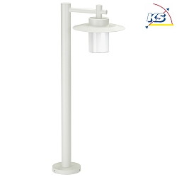 Wegeleuchte Landhausstil Hutform Flach Typ Nr. 4152, IP44, Hhe 88.5cm, E27 QA55 max. 57W, Alu-Guss / Opalglas, Wei matt