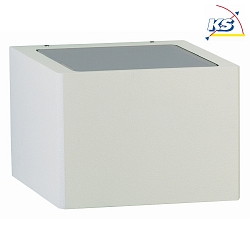 Auenwandleuchte Typ Nr. 6167, 2-seitig, eckig, IP44, Breite 15cm, G9 QT14 max. 60W, Alu-Guss / Opalglas, Edelstahl matt