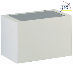 LED Auenwandleuchte Typ Nr. 6367, 2-seitig, eckig, IP44, Breite 15cm, 2x 5.8W 3000K 430lm, Alu-Guss / Opalglas, Wei