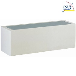 LED Auenwandleuchte Typ Nr. 6368, 2-seitig, eckig, IP44, 30cm, 2x 7.8W 3000K 580lm, Alu-Guss / Opaglas, Silber matt