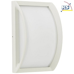 Outdoor LED Wand- und Deckenleuchte Typ Nr. 6389, gewlbt, 18.5 x 28.5cm, IP44, 10W 3000K 900lm, Alu-Guss, dimmbar, Silber