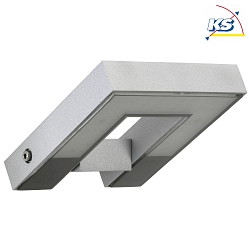 LED Outdoor Wall luminaire Type No. 0219, IP54, 16W 3000K 1600lm, swiveling 120, cast alu / satined glass, silver matt