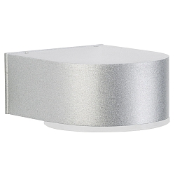 LED Auenwandleuchte Typ Nr. 0233, IP44, 3W 3000K 330lm, Alu-Guss / Sicherheitsglas satin, Silber matt