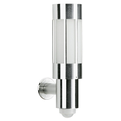 Outdoor Wall luminaire Type No. 0239 with motion detector (Type No. 0241), E27, stainless steel / opal glass