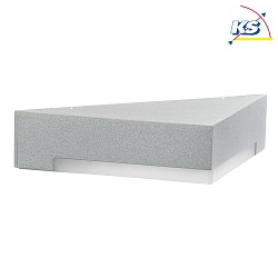 LED Outdoor Wall luminaire Type No. 0333, triangle shape, 5W 3000K 480lm, cast alu / acrylic glass, dimmable, silver matt