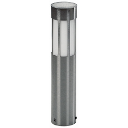 Pedestal luminaire Type No. 05059, IP44, height 50cm, E27 QA55 max. 57W, stainless steel / opal glass