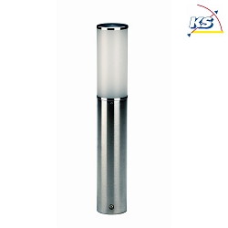Pedestal luminaire Type No. 0506, round, IP44, 50cm, E27 max. 20W (LED), stainless steel / acrylic glass