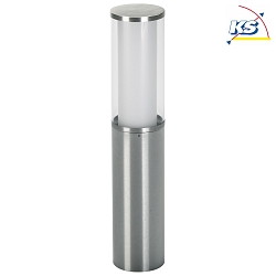 Pedestal luminaire Type No. 0546, IP44, 50cm, E27 max. 20W (LED), stainless steel / acrylic glass + opal glass inside