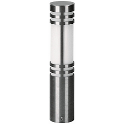 Pedestal luminaire Type No. 0559 stainless steel, IP44, height 50cm, 1x G24d-2 TC-D 18W, stainless steel / opal glass