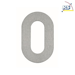 House number 0, stainless steel