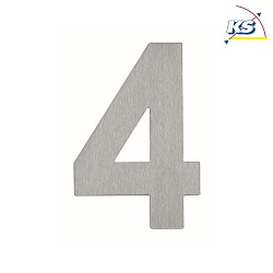 House number 4, stainless steel