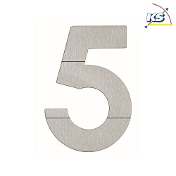 House number 5, stainless steel