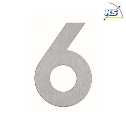 House number 6, stainless steel