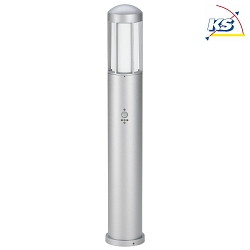 Bollard light Type No. 2221 with motion detector (Typ 2209), IP44, 90cm, E27 QA55 max. 57W, cast alu / opal glass, silver