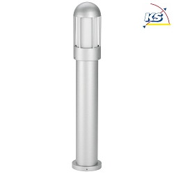 Pollerleuchte Typ Nr. 2015, IP44, Hhe 83.5cm, E27 QA55 max. 57W, Alu-Guss / Opalglas, Silber matt