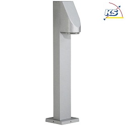 LED Pollerleuchte Typ Nr. 2078, IP43, Hhe 76.5cm, 230V, 4.5W 3000K 330lm, Alu-Guss / Blasenglas klar, Silber matt