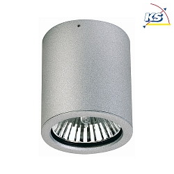 Auendecken-Strahler Typ Nr. 2130, Aufbau, IP44,  11cm / H 12.5cm, E27 PAR30 max. 75W, starr, Silber matt