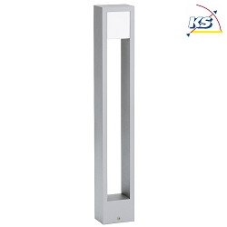 LED Bollard light Type No. 2252, long light distributor, IP54, 90cm, 10W 3000K 480lm, cast alu / opal, dimmable, silver matt