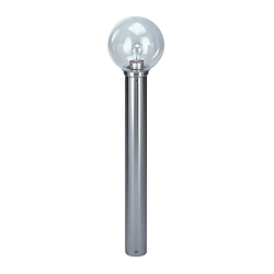 Bollard light Type No. 2261 with ball shade  20cm, 90cm, IP44, E27 QA55 max. 57W, stainless steel polished / glass clear