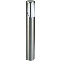 Bollard light Type No. 2265, asymmetrical, height 70cm, IP44, E27 QA55 max. 57W, stainless steel / opal glass