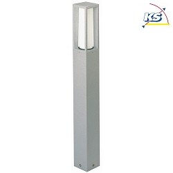 Pollerleuchte Typ Nr. 2266, IP44, Hhe 90cm, E27 max. 20W (LED), Alu-Guss / Opalglas, Silber matt