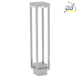 LED Bollard light Type No. 2280, IP54, square, height 70cm, flat light body, 8W 3000K 810lm, cast alu, dimmable, silver