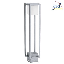 LED Bollard light Type No. 2281, IP54, square, height 70cm, long light body, 8W 3000K 810lm, cast alu, dimmable, silver