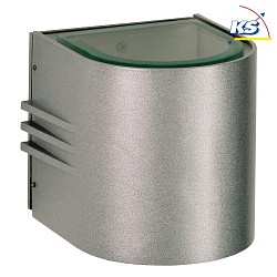 LED Outdoor Wall spot Type No. 2308 - 2-sided, wide/wide, round, IP44, 230V AC/DC, 6W 3000K 660lm, borosilicate glass, white