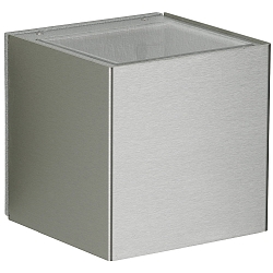 Faretto da esterno TYPE NO 2375 su / gi, Forma di cubo 44, acciaio inossidabile opaco 