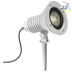 LED Spiestrahler Typ Nr. 2383, IP54, 29W 3000K 4480lm 30, dreh- und schwenkbar, dimmbar, Alu-Guss / Glas, Silber matt